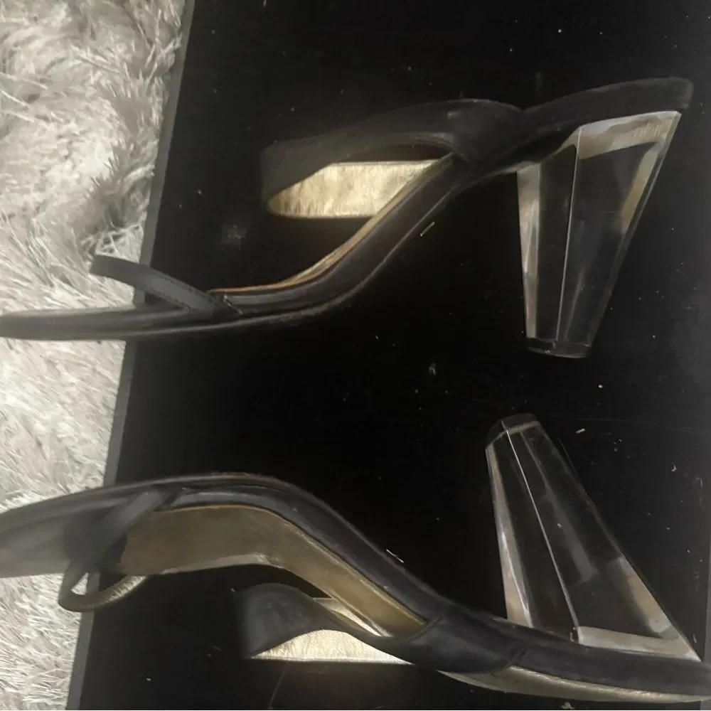 Dolce & gabbana dress shoes clear block heels vintage sandals strappy open toe